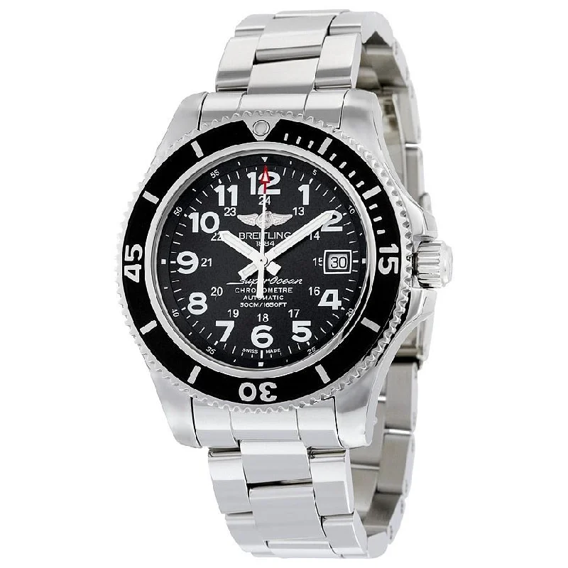 Men's Chronograph Watches for Humidity Monitoring-Breitling Men's A17365C9-BD67-161A Superocean II 42 Automatic Stainless Steel Watch