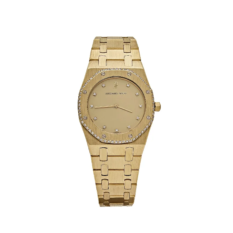 Men's Audemars Piguet Royal Oak Watches-Audemars Piguet Royal Oak 4100BA Yellow Gold Diamond Dial Diamond Bezel Quartz