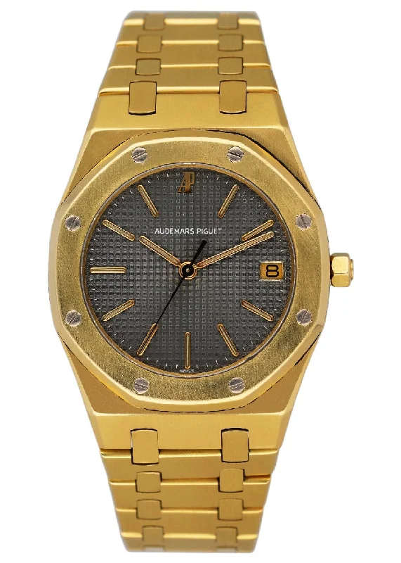 Men's Audemars Piguet Modern Style Watches-Audemars Piguet Royal Oak 6023BA Gray Dial Yellow Gold Mens Watch