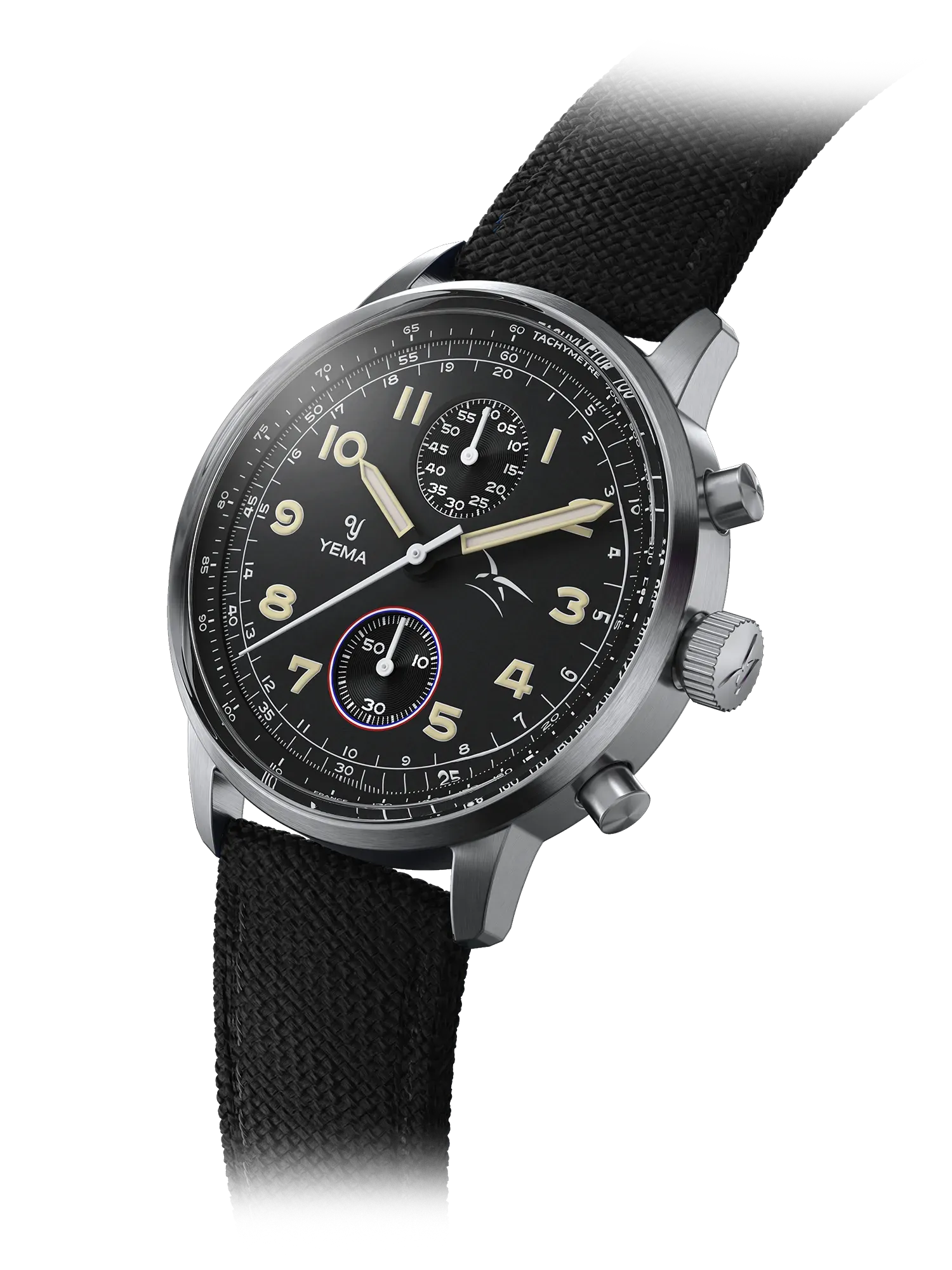 Women's Military Watches for Retro Charm-Flygraf Bi-Compax French Air Force