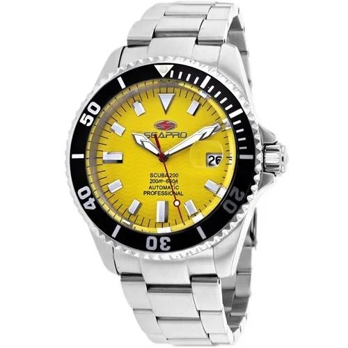Men's Chronograph Watches for Orienteering-Seapro Men's SP4314 Scuba 200 Stainless Steel Watch