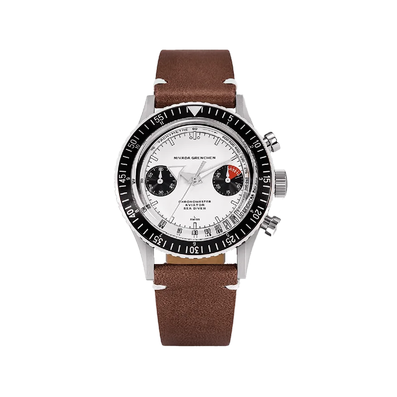 Women's Chronograph Watches for Retro Charm-Nivada Grenchen White Panda - Manual - 86010WM