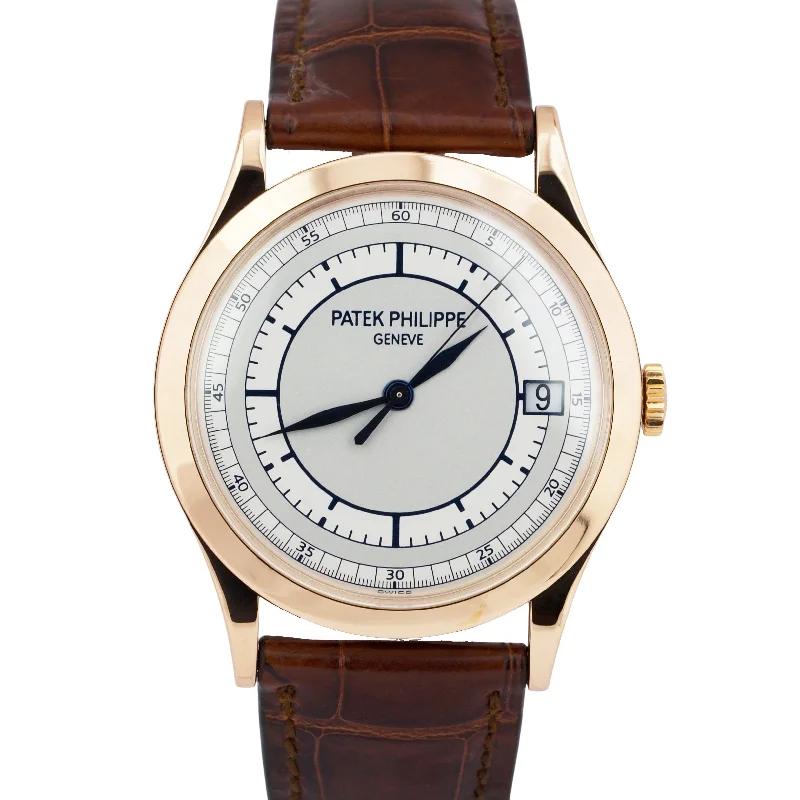 Patek Philippe Tonneau Case Style Watches for Women-Patek Philippe Calatrava 5296R 18K Rose Gold SECTOR DIAL 38mm Manual Watch