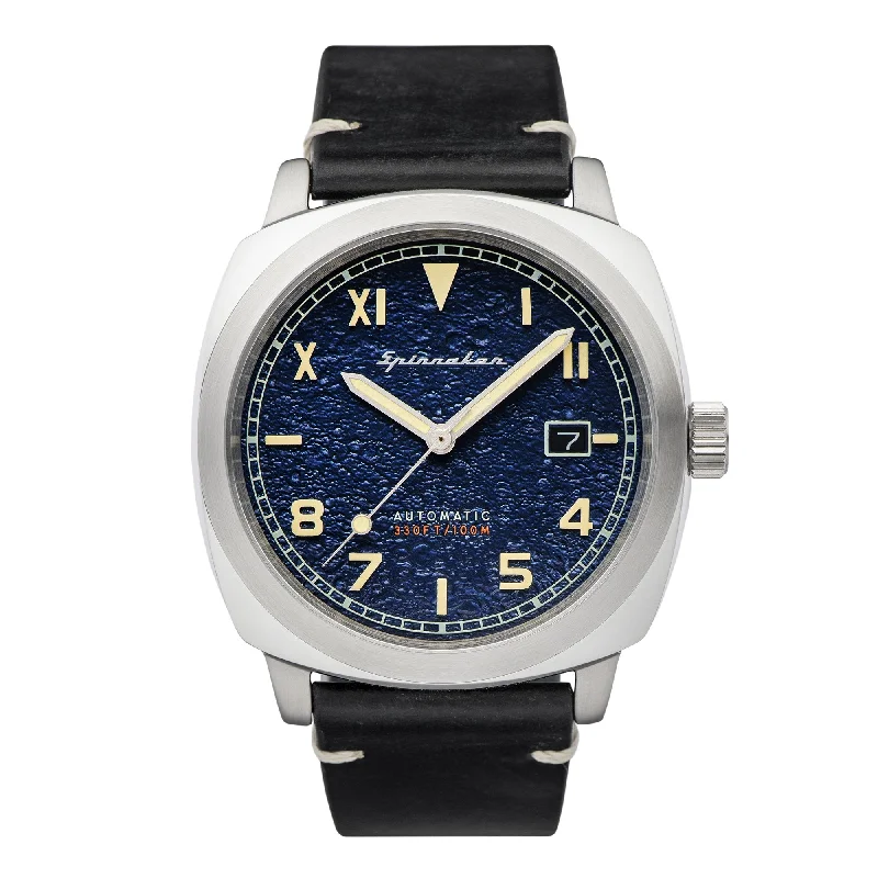 Men's Large Size Design Dress Watches for Big Wrist-Spinnaker Men's Black Hull California Watch SP-5071-02