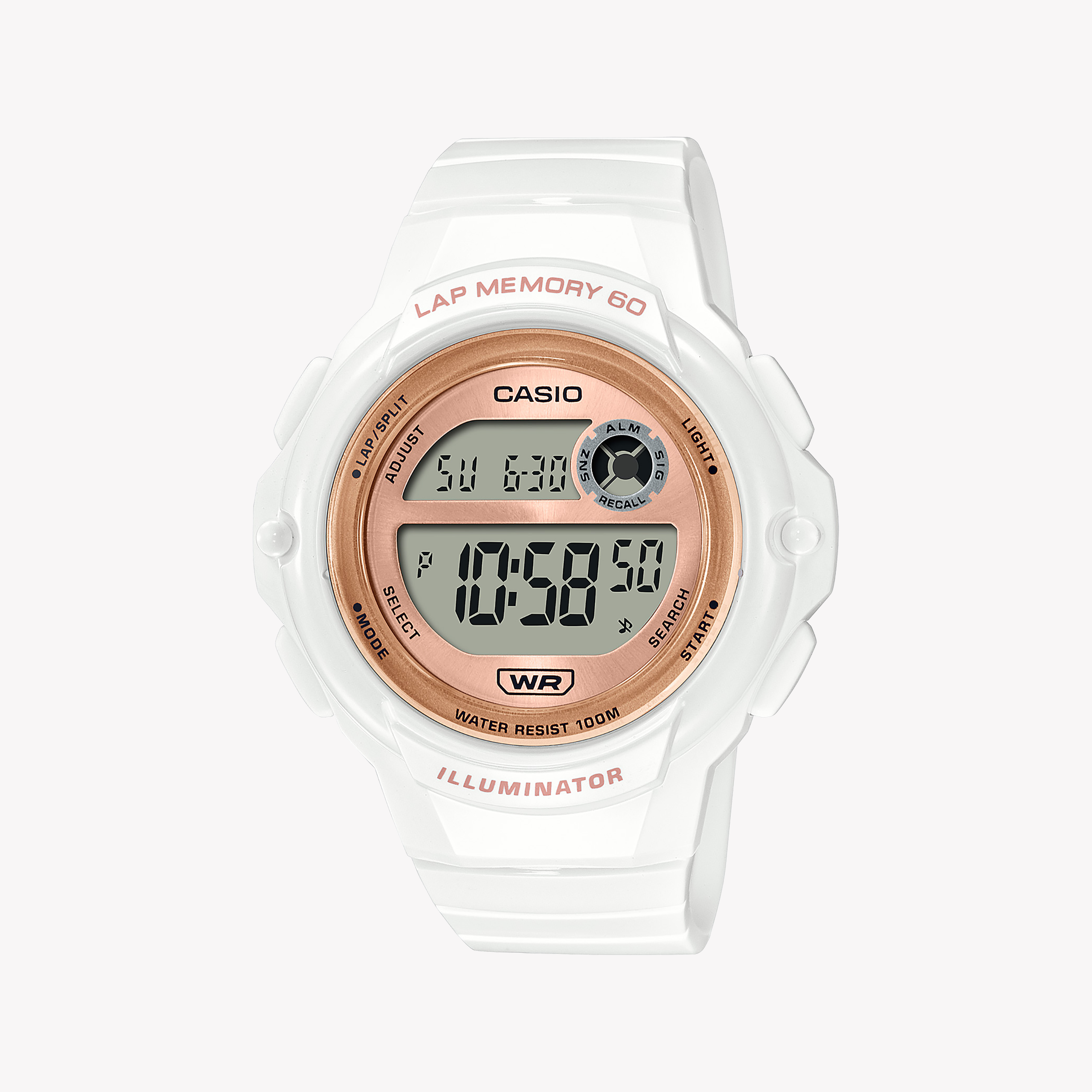 Men's Digital Watches with Barometer Calibration-CASIO LWS-1200H-7A2VDF SPORTY ELEGANCE - UNISEX TIMEPIECE WITH WHITE RESIN BAND AND DIGITAL DISPLAY