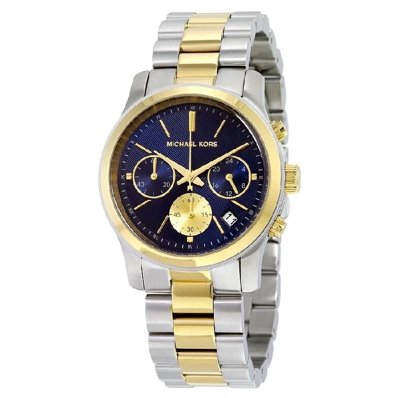 Women's Chronograph Watches with Advanced Navigation-Michael Kors Women's MK6165 Runway Chronograph Two-Tone Stainless Steel Watch