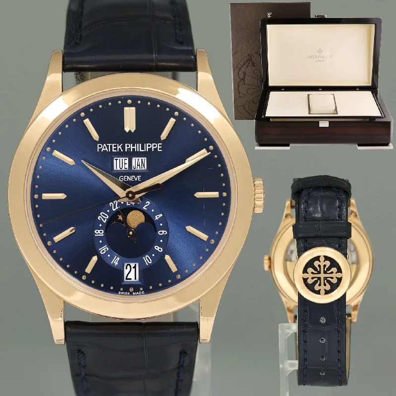 Patek Philippe German Made Style Watches for Women-2019 MINT Patek Philippe 5396R Rose Gold Annual Calendar 39mm Blue Moonphase Watch