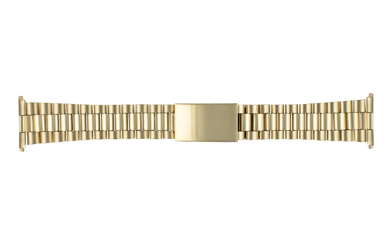 men's Rolex watches with ruby bezel -​Hadley-Roma Men's Goldtone Rolex President® Style Straight End Metal Bracelet Watch Band
