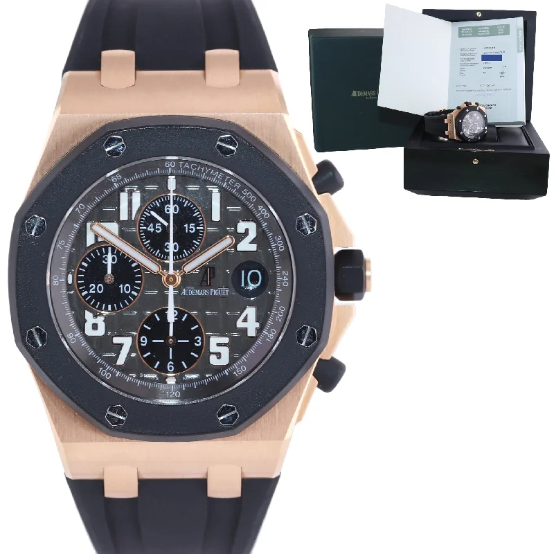 Women's Audemars Piguet High-End Design Watches-PAPERS Audemars Piguet Royal Oak Offshore Rose Gold 25940OK.OO.D002CA Watch