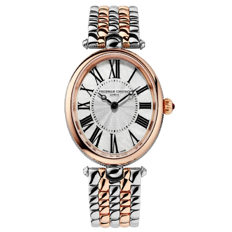 Men's Fashionable Dress Watches for Fashion Shows-Frederique Constant Ladies Fc Art Deco Bracelet Two-Tone Watch FC-200MPW2V2B
