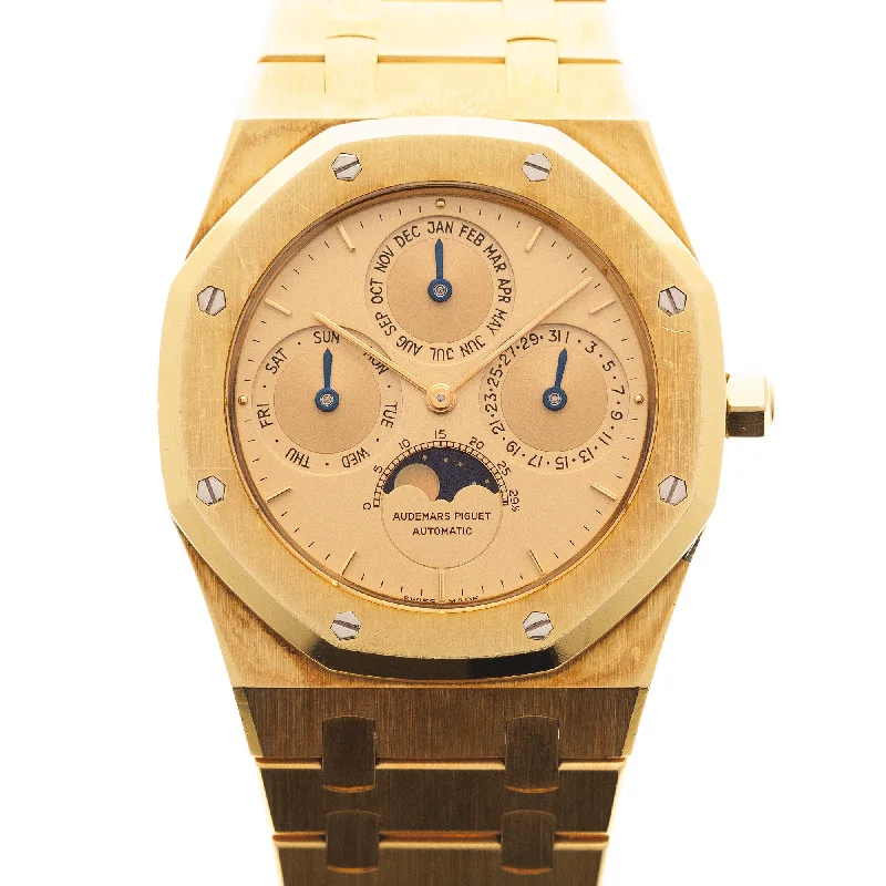 Men's Audemars Piguet Occasional Watches-Audemars Piguet Yellow Gold Royal Oak Perpetual Watch Ref. 25554BA in Outstanding Original Condition