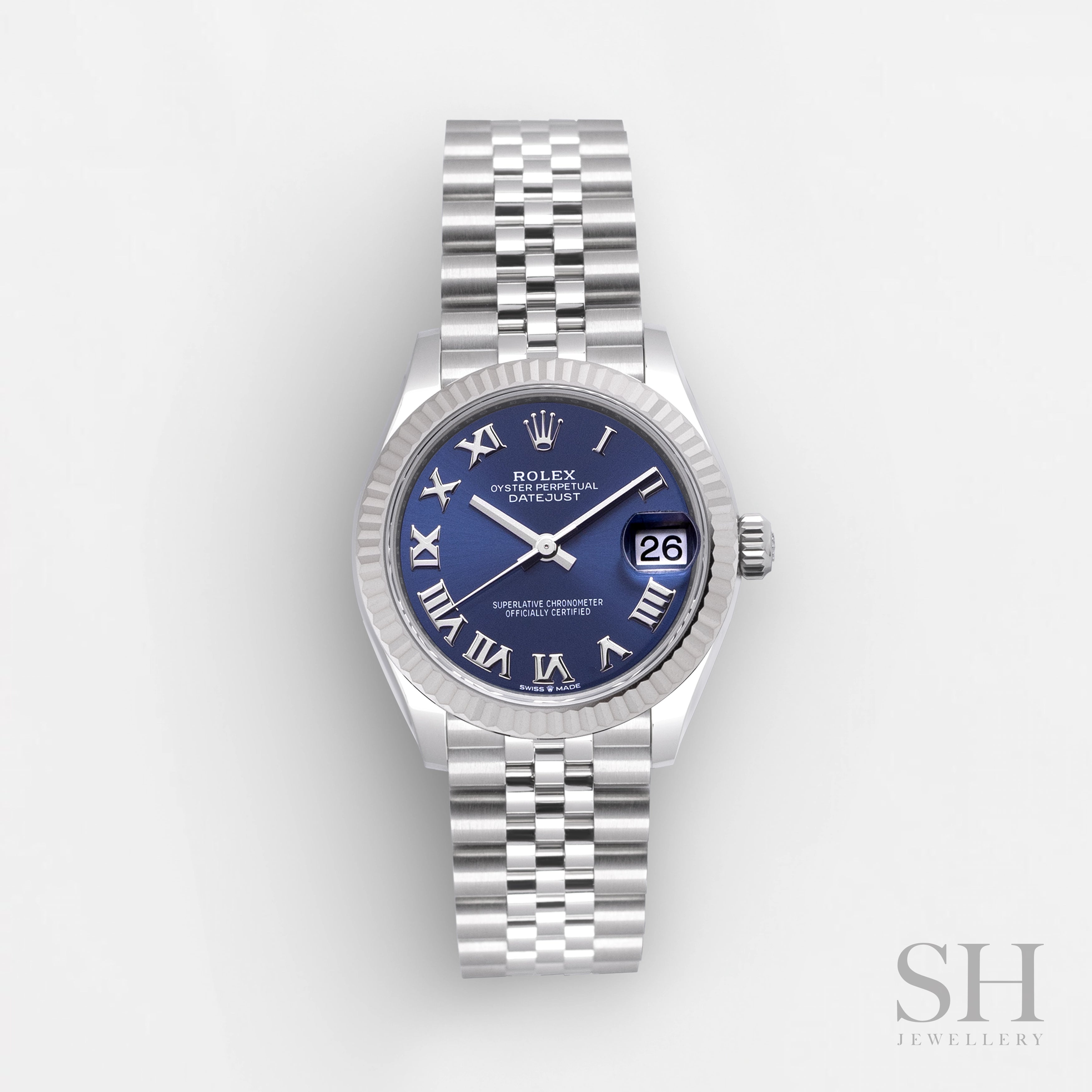 men's Rolex watches with black dials -​Rolex Datejust31 31mm Steel/WG Blue Dial Numeral Markers 2025 Ref m278274-0034 (#863)
