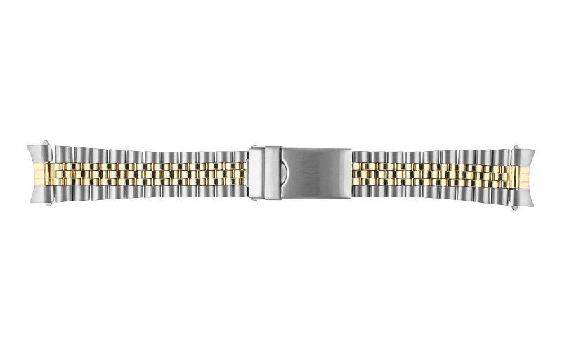 men's Rolex watches with meteorite bezel -​Hadley-Roma Men's Two Tone Rolex Jubilee® Style Metal Bracelet Watch Band