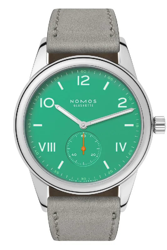 Men's Square Case Design Dress Watches for Modern Style-Nomos Glashütte Club Campus 38 Electric Green 726