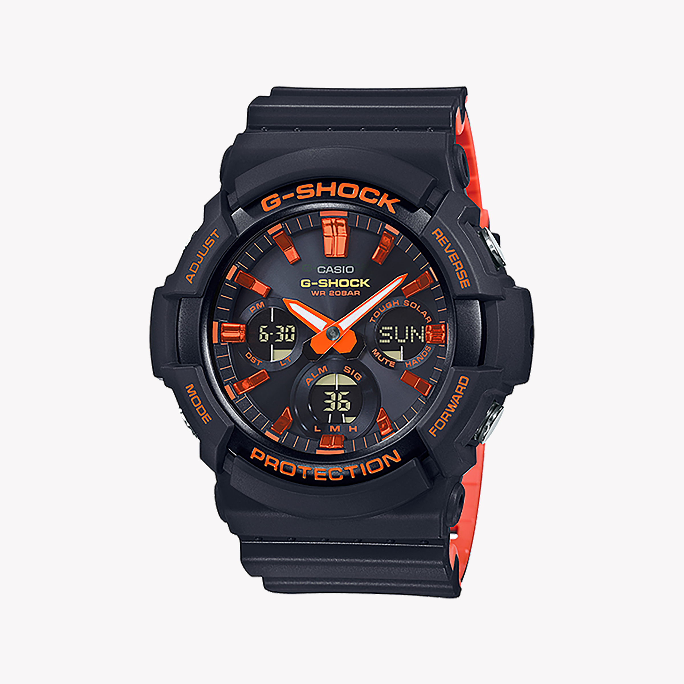 Men's Digital Watches for Customization-CASIO G-SHOCK GAS-100BR-1ADR BOLD ELEGANCE - MEN’S WATCH WITH MATTE BLACK RESIN AND MULTIFUNCTIONAL FEATURES
