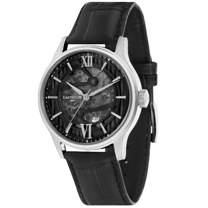 Men's Digital Design Dress Watches with Modern Looks-Thomas Earnshaw Black Bauer Automatic Watch ES-8801-01