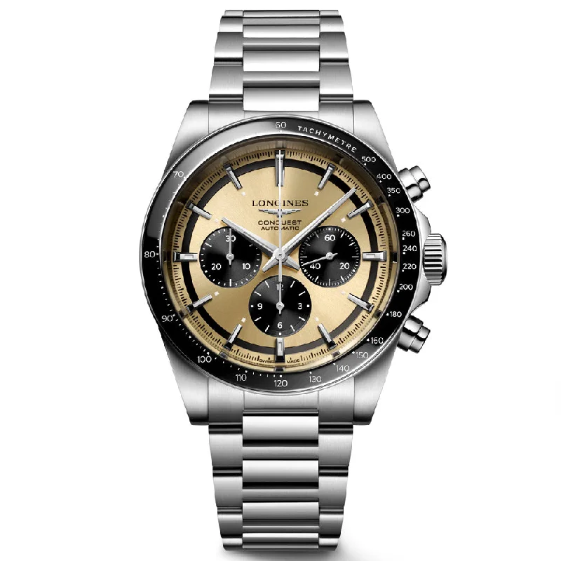 Women's Chronograph Watches for High-End Collectors-Longines Conquest 42mm Brown Dial Automatic Chronograph Gents Watch L3.835.4.32.6