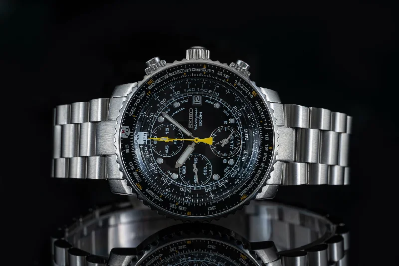Men's Seiko Swiss Made Watches-Lincoln Bracelet (Seiko SNA411 Flightmaster)