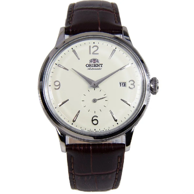 Men's Chronograph Watches with Advanced Materials-Orient Men's RA-AP0003S Bambino Hand Wind Brown Leather Watch