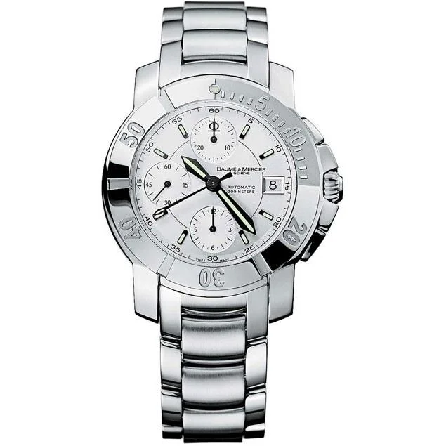 Men's Chronograph Watches for Law Enforcement-Baume & Mercier Men's MOA08113 Capeland Chronograph Stainless Steel Watch