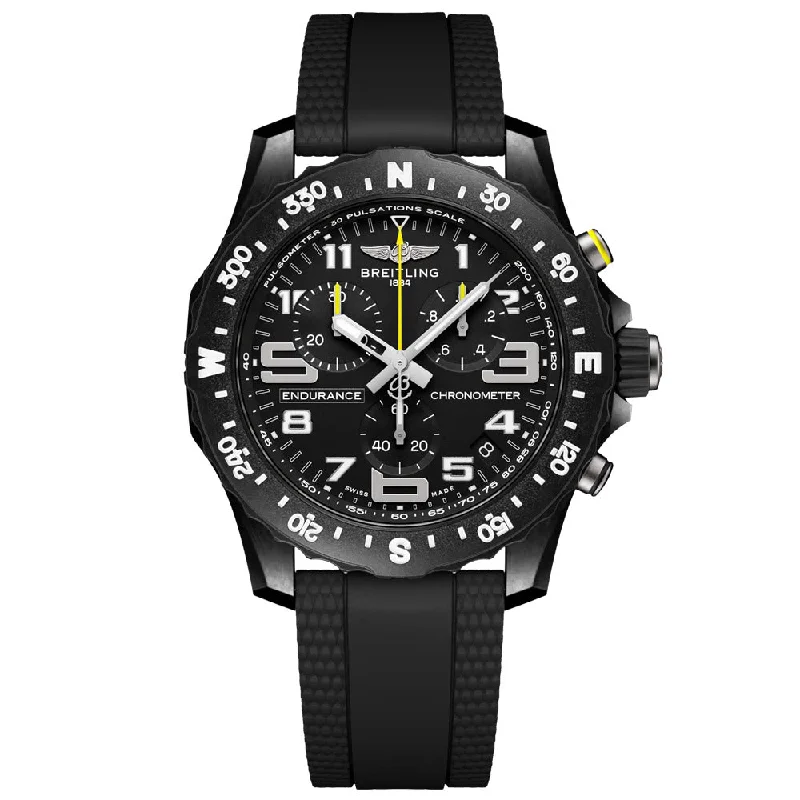 Women's Chronograph Watches with Compass Calibration-Breitling Endurance Pro 44mm Black Dial Breitlight Quartz Gents Watch X82310E51B1S2