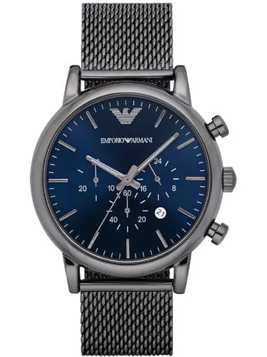 Men's Chronograph Watches with Morse Code Feature-Emporio Armani Men'S Dress Gunmetal Watch Ar1979