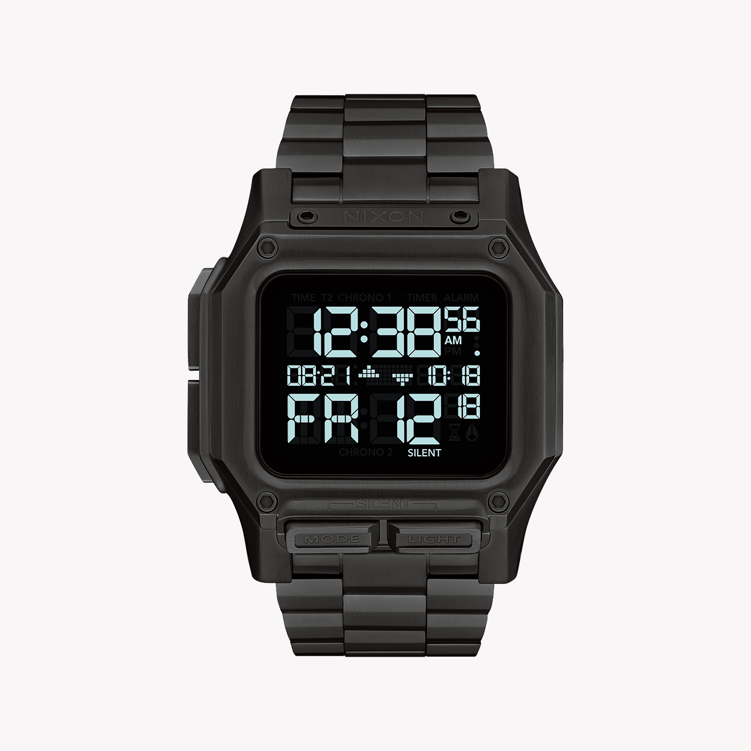 Men's Digital Watches for Understated Elegance-Nixon Men's Black Stainless Steel Watch, Digital Dial | A1268-001