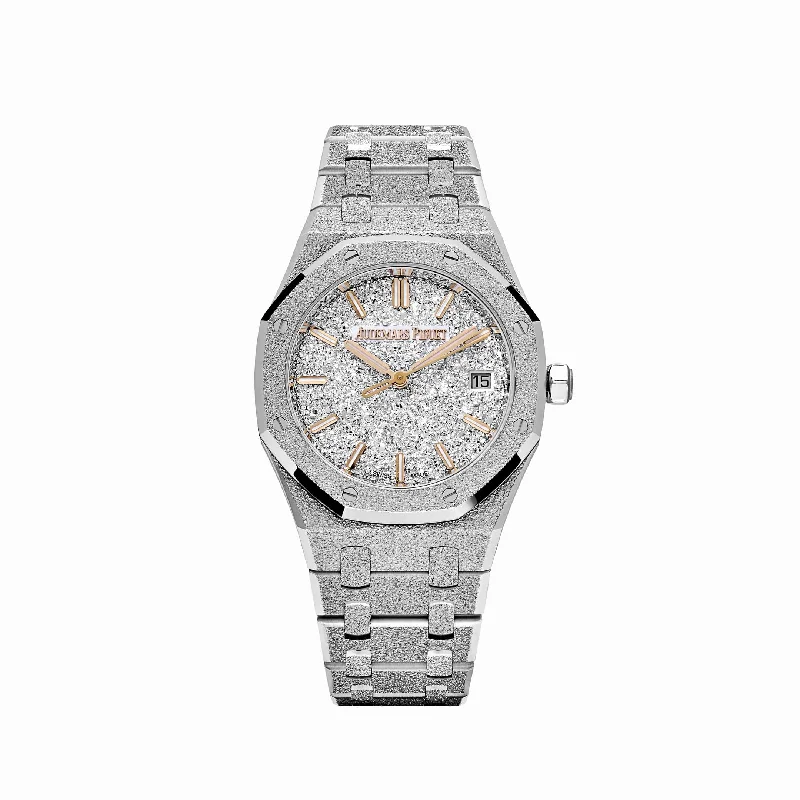 Men's Audemars Piguet International Brand Watches-Audemars Piguet Royal Oak 77450BC.GG.1361BC.01 Frosted White Gold Crystal Sand Dial (2025)
