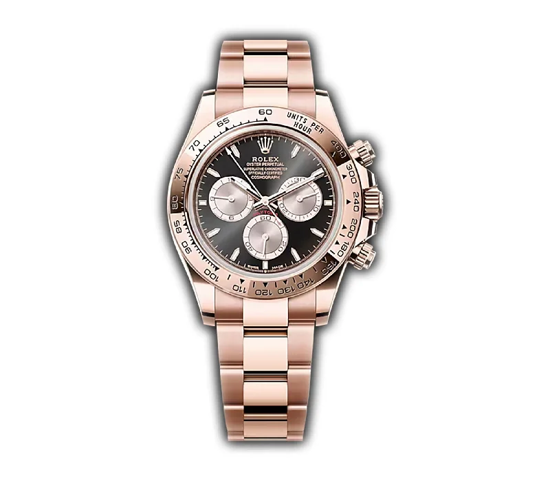 Cheapest authorized dealer for Rolex men's watches USA -40mm 18k Everose Gold Black and Sundust Dial on Bracelet New Caliber