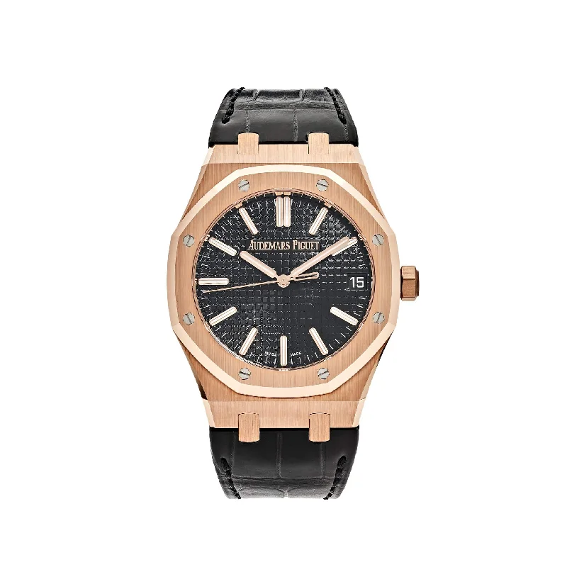 Men's Audemars Piguet Medium Size Style Watches-Audemars Piguet Royal Oak 15510OR.OO.D002CR.02 Rose Gold Black Dial (2023)