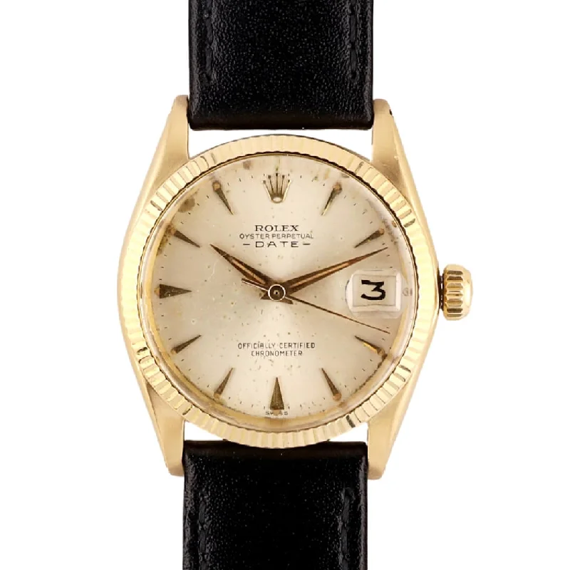 men's Rolex watches with minute repeater -​Rolex Oyster Perpetual Date Ref. 6627 – 18k Gold (Circa 1963)