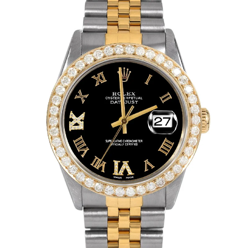 men's Rolex watches with blue dials -​Rolex Datejust 36mm | 16013-BLK-RDR69-25CT-JBL