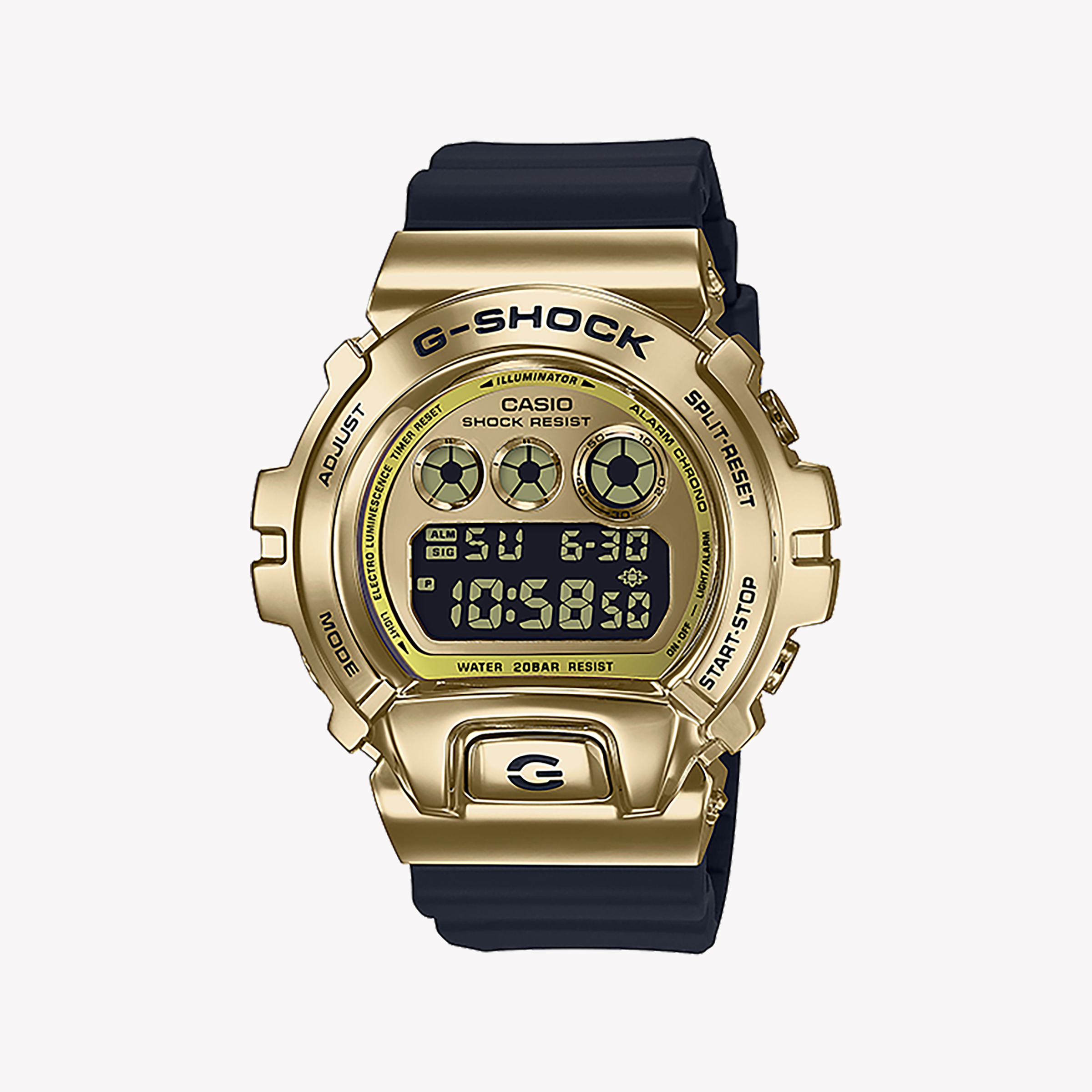 Men's Digital Watches with UV Sensor-CASIO G-SHOCK GM-6900G-9DR - ELEGANT GOLD & BLACK MEN'S TIMEPIECE