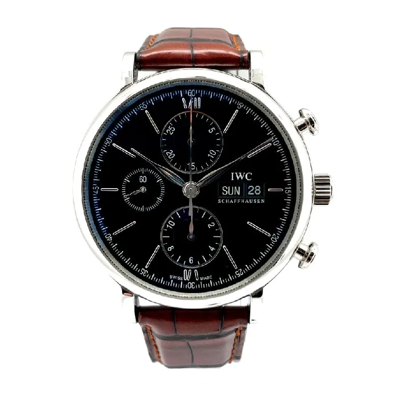 Women's Military Watches for Understated Elegance-IWC Portofino Chronograph IW391008 - Certified Pre-Owned
