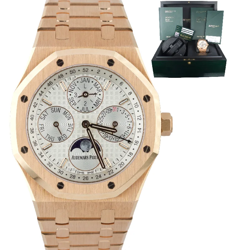 Audemars Piguet Holiday Season Design Watches for Women-Audemars Piguet 41mm Royal Oak Perpetual Calendar 18K Rose Gold 26574OR