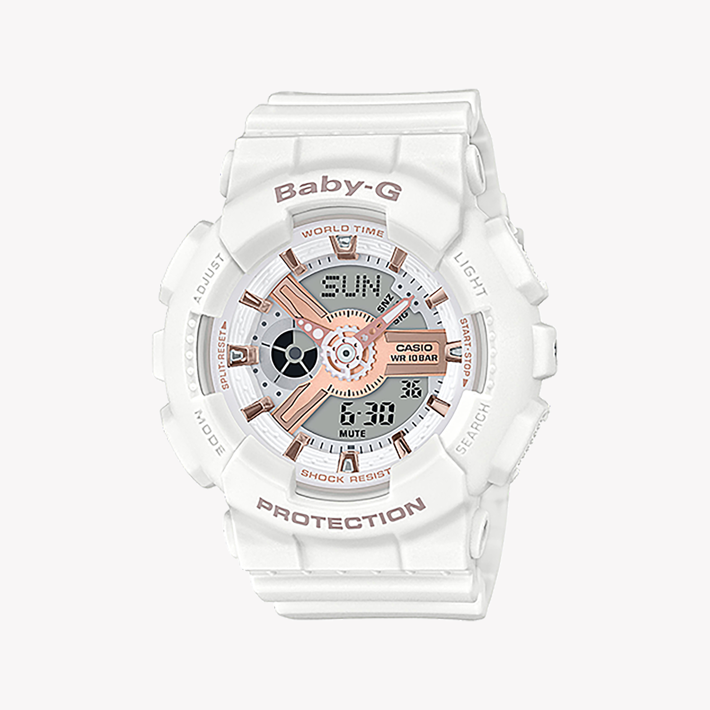 Men's Digital Watches with Pilot's Watch Design-BABY-G BGA-250-7A3 GLEAMING WHITE - ELEGANT SPORTY DIGITAL WOMEN'S WATCH with Water Resistance & Versatile Functions