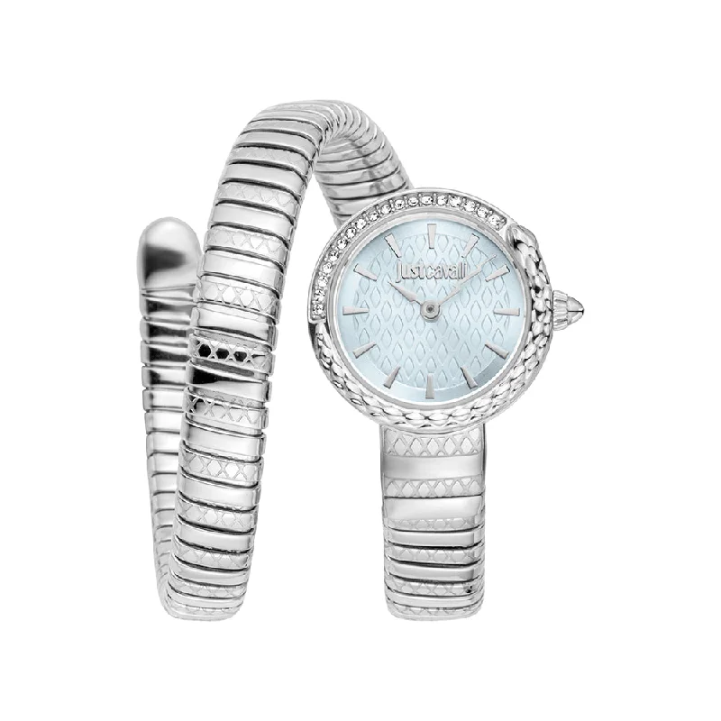 Men's Quartz Watches with Leather Straps-JUST CAVALLI, CERCHIO SNAKE