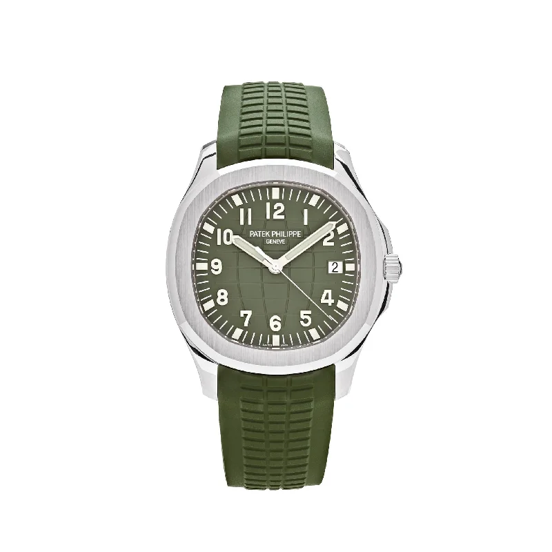Men's Patek Philippe Watches for Retro Style-Patek Philippe Aquanaut 5168G-010 'Jumbo' White Gold Khaki Green (2023)