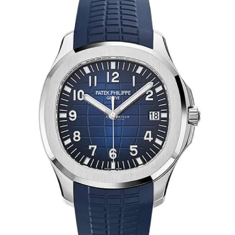 Men's Patek Philippe Watches for Understated Elegance-Patek Philippe Aquanaut White Gold Blue Dial 5168G-001