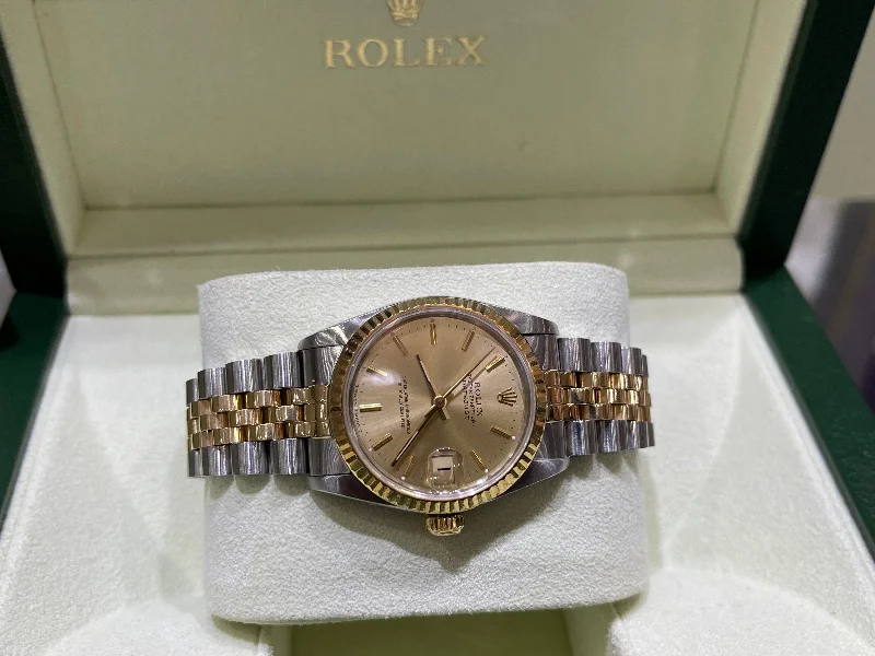 men's Rolex watches with dual time zones -​Rolex Datejust Mid size 31mm Champagne dial 68273