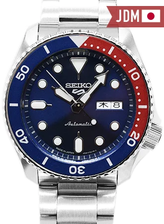 Men's Seiko Handmade Design Watches-Seiko 5 Sports “Sports Style” Blue/Red Ref. SBSA003