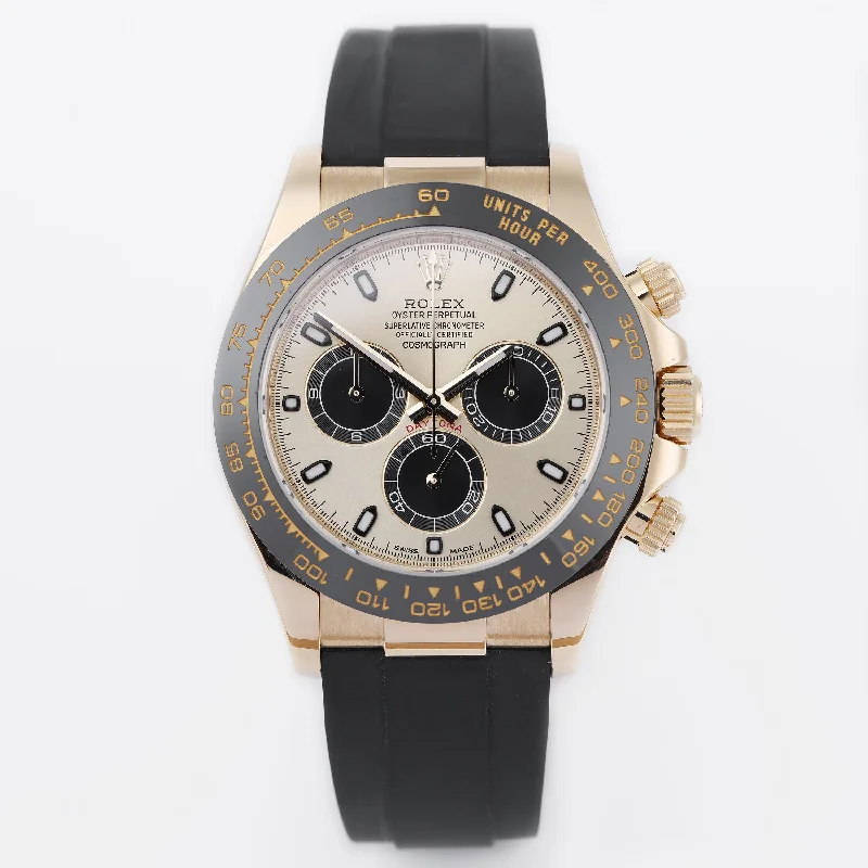 men's Rolex watches with waffle dial -​Rolex Daytona 'Pikachu' | REF. 116518LN | Champagne Dial | 2018 | Box & Papers | 18k Yellow Gold