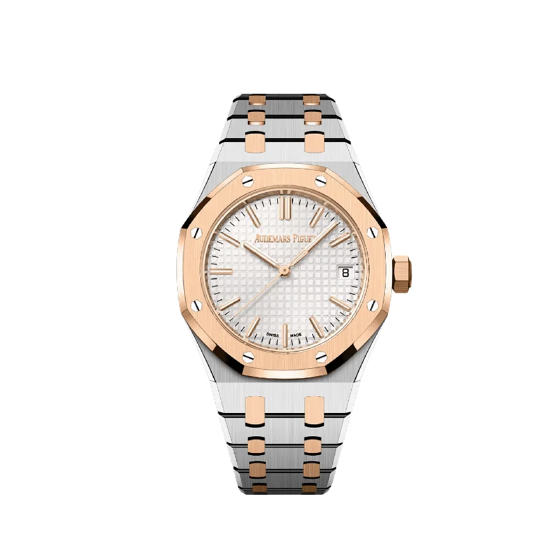 Men's Audemars Piguet German Made Style Watches-Audemars Piguet Royal Oak 15550SR.OO.1356SR.01 Stainless Steel Rose Gold White Dial (2023)