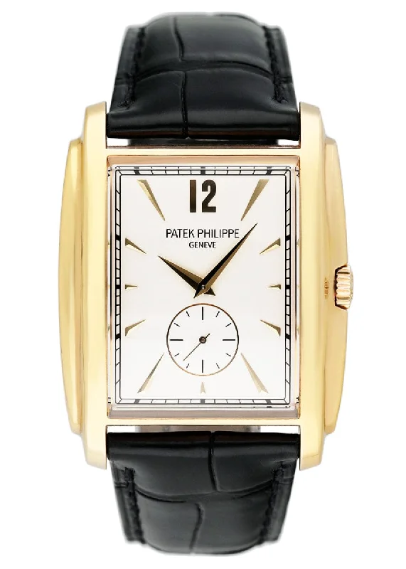 Men's Patek Philippe Watches with Thermometer Function-Patek Philippe Gondolo 5124J 18K Yellow Gold Mens Watch Papers