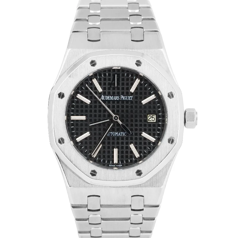 Audemars Piguet Analog Style Watches for Women-MINT Audemars Piguet Royal Oak BLACK 39mm Stainless Steel Date Watch 15300ST