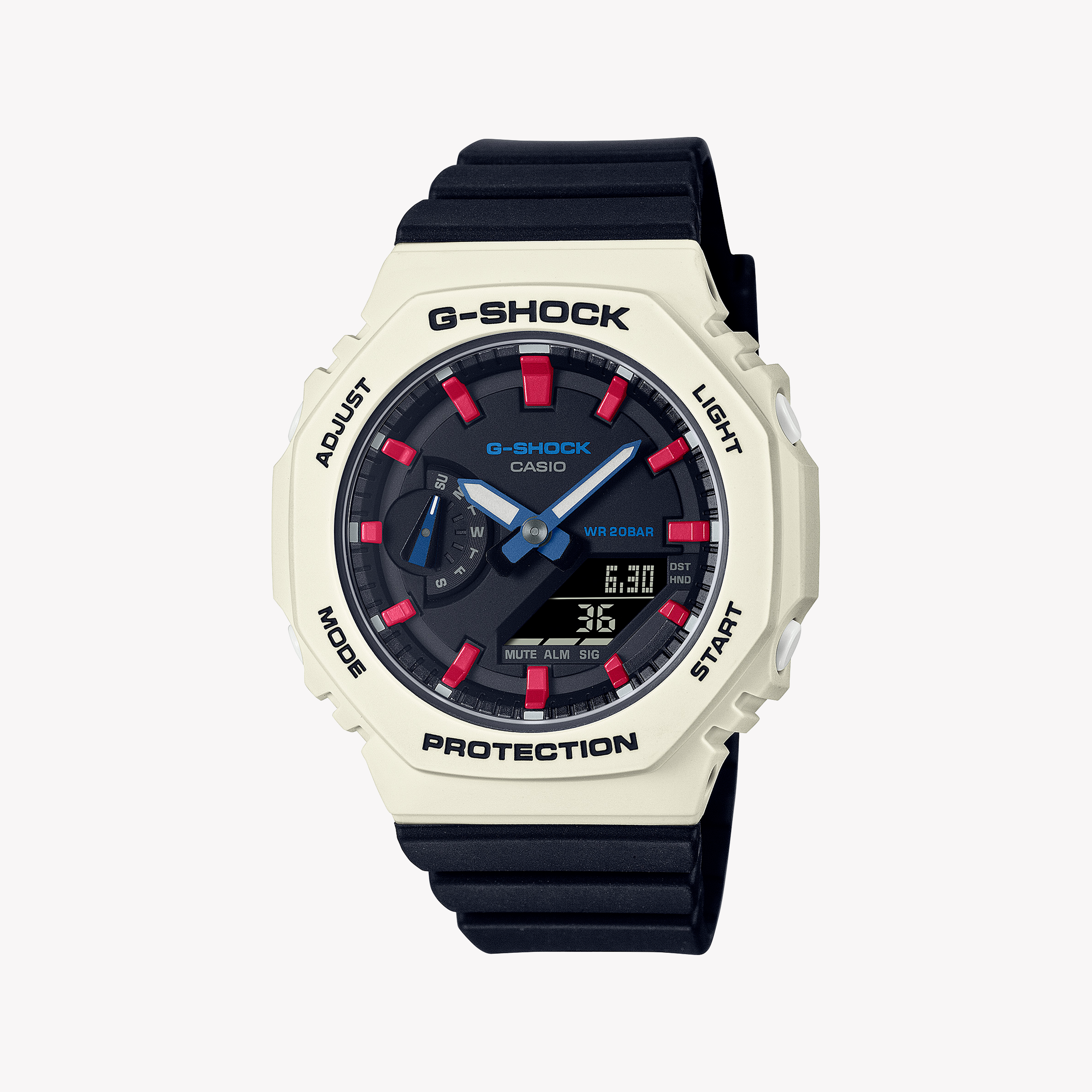 Men's Digital Watches with Radio Frequency-CASIO G-SHOCK GMA-S2100WT-7A2DR - BOLD WHITE BEAUTY UNISEX WATCH WITH ADVENTURE-READY FEATURES