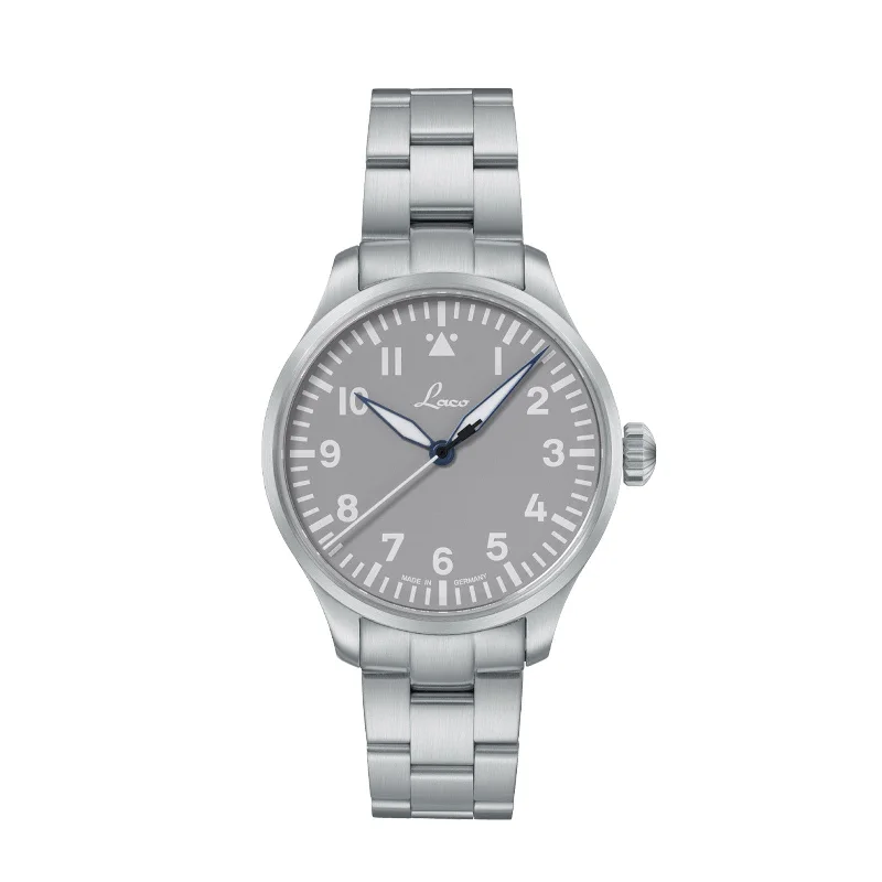 Pilot Watches for Men with French Made Elegance-Pilot Basic Augsburg Grau 39 MB 862161.MB