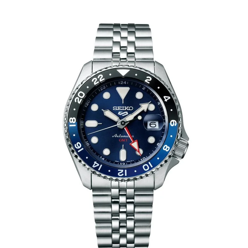 Men's Seiko Engagement Watches-Seiko 5 Sports Blueberry GMT SKX Re-Interpretation