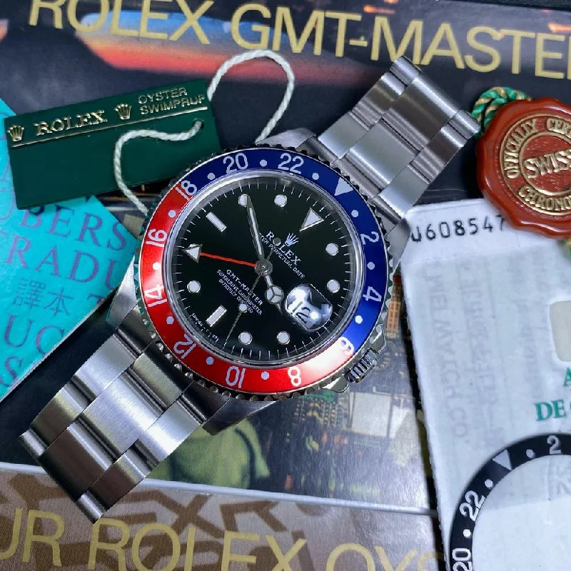 Women's Rolex Cushion Case Watches-Rolex GMT Master 16700 Pepsi (1998)