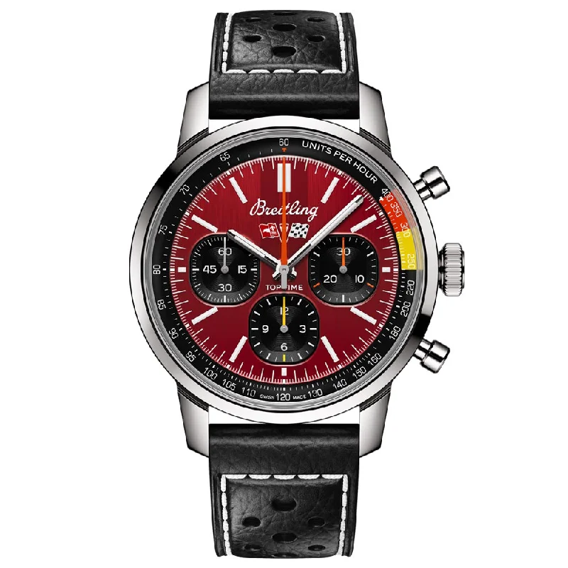 Women's Chronograph Watches for Sports Enthusiasts-Breitling Top Time B01 Chevrolet Corvette 41mm Red Dial Automatic Chronograph Gents Watch AB01761A1K1X1